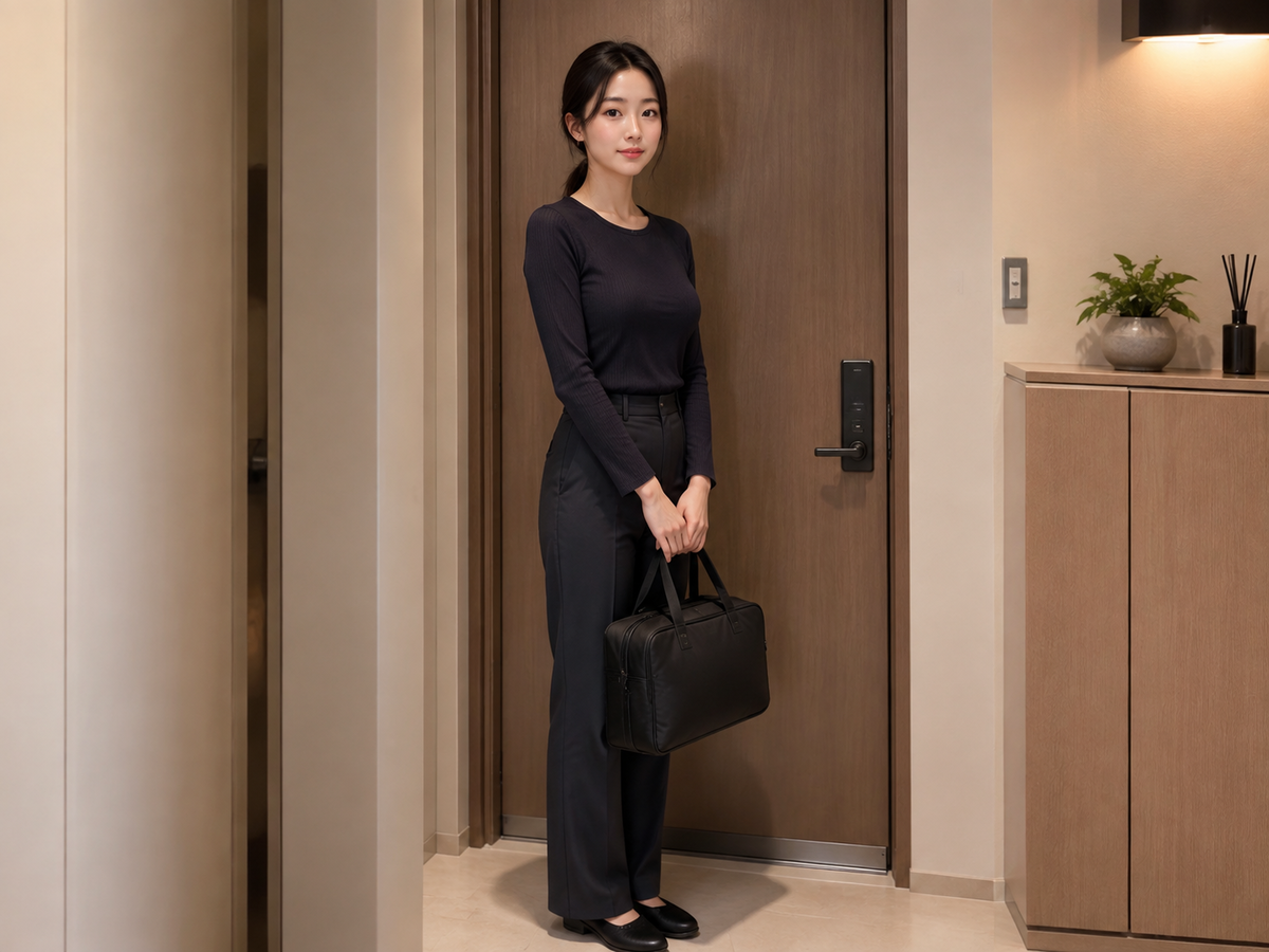 성남 미금 방문 홈케어 일정을 준비하는 젊은 성인 한국 여성 관리사